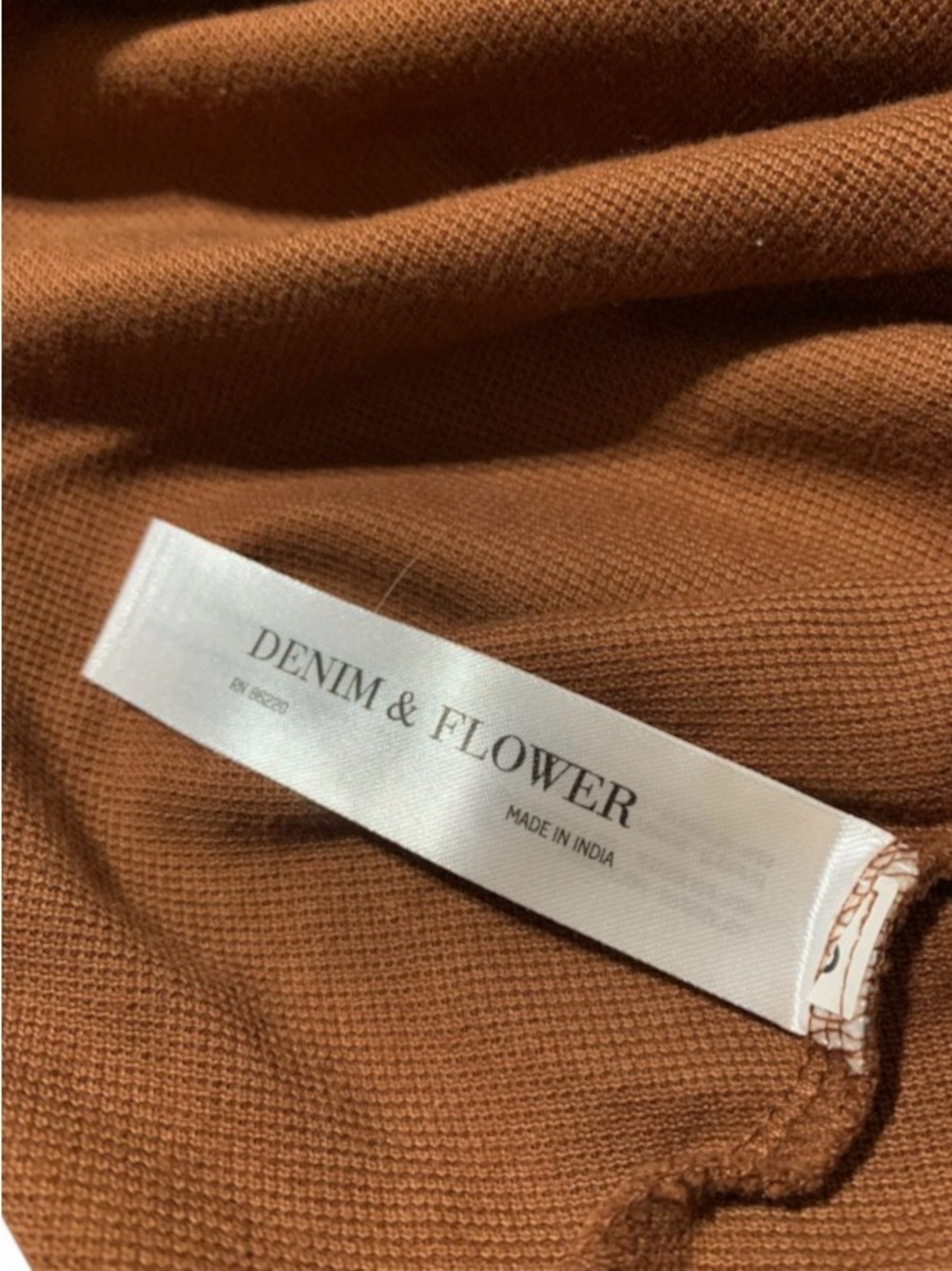 Denim & Flower Rust Brown Short-Sleeve Tee with Black & White Trim - Picture 4 of 4